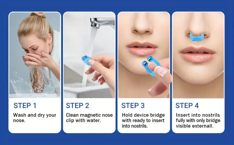 Pinza Nasal Magnética Antirronquidos (8 Unidades) - Alivio Instantáneo para Hombres y Mujeres- Solución Natural para Dormir Mejor